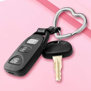 Amazon.com: Bskifnn 50 PCS Heart Shape Keyring Metal Silver